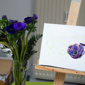 Peinture : Anemone - Oil on Canvas/ cardboard - 24 x 18 cm