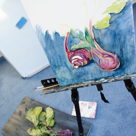 Peinture : The Kohlrabi cabbage - Oil on Canvas/ cardboard - 30 x 40 cm