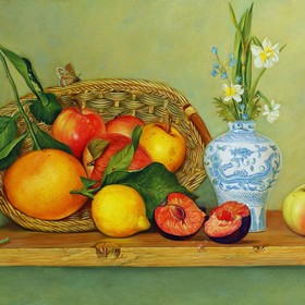 Peinture : Still Life with fruits - Oil on Canvas - 40 x 30 cm