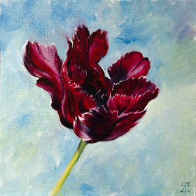 Peinture : The tulip - Oil on Canvas/ cardboard - 20 x 20 cm