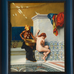 Peinture : “Turkish Bath”. Copy - Oil on Canvas - 40 x 50 cm