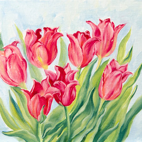 Peinture : Turkish Tulips - Oil on Canvas/ cardboard - 18 x 24 cm