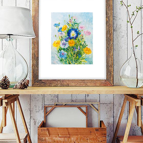 Peinture : Field flowers - Oil on Canvas/ cardboard - 18 x 24 cm
