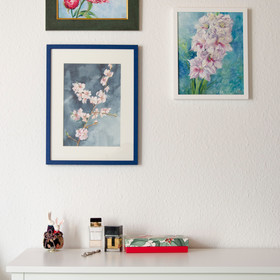 Peinture : White Gladiolus - Oil on Canvas/ cardboard - 24 x 30 cm
