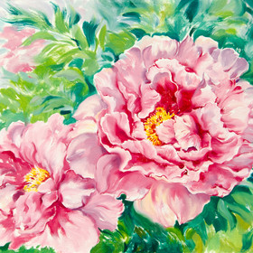 Peinture : Pink Peony - Oil on Canvas/ cardboard - 40 x 30 cm