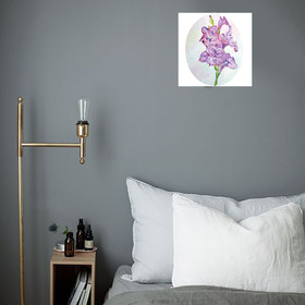 Peinture : The Violet Gladiolus - Oil on canvas/ cardboard (oval) - 20 x 25 cm