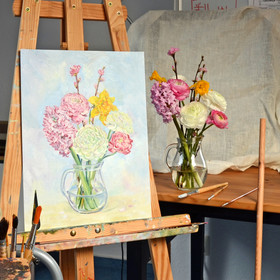 Peinture : Spring Bouquet - Oil on Canvas/ cardboard - 30 x 40 cm