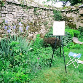 Peinture : Violet Irises - Oil on Canvas/ cardboard - 30 x 40 cm