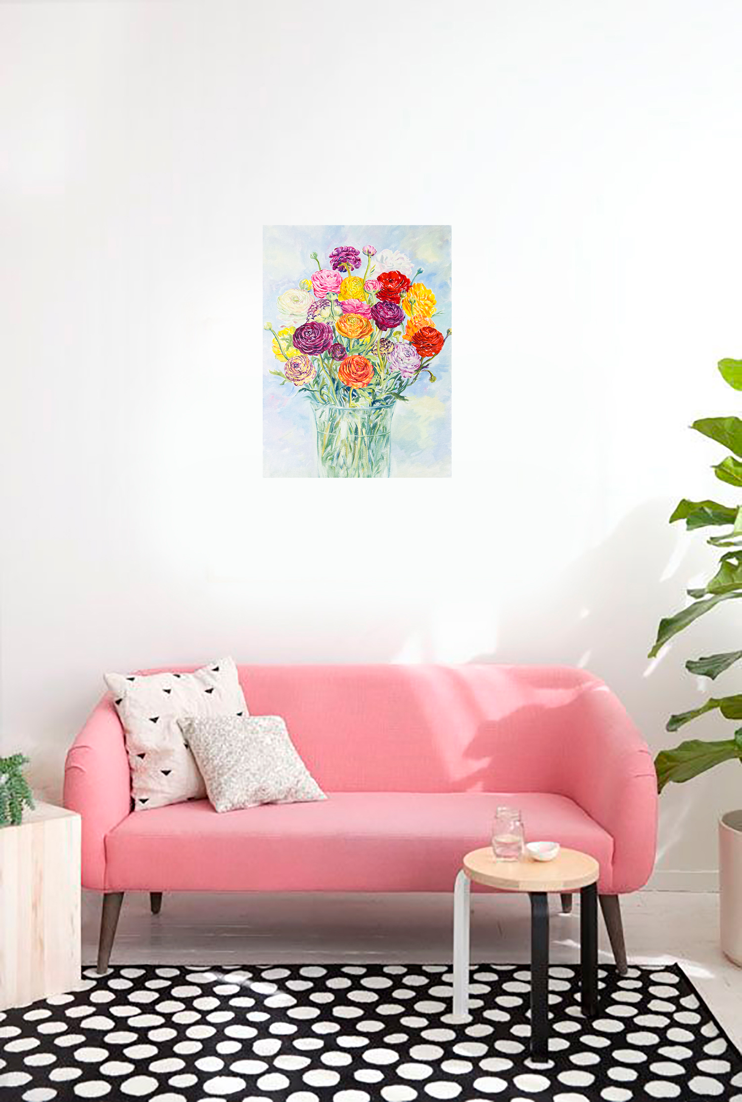 Ranunculus bouquet - Oil on Canvas/ cardboard - 30 x 40 cm - ArtWind ...