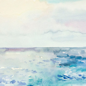 Peinture : The sea after the rain - Watercolor on paper - 24 x 19 cm