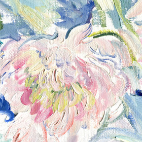 Peinture : Light pink ranunculus - Oil on paper - 24 x 32 cm