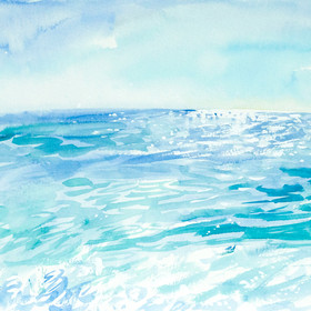 Peinture : Seascape. Mediterranean Series #2 - Watercolor on paper - 24 x 18 cm