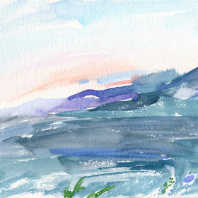 Peinture : Seascape. Mediterranean Series #3 - Watercolor on paper - 24 x 19 cm