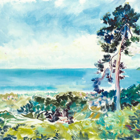 Peinture : The Pine. Tuscany - Oil on paper - 40 x 30 cm