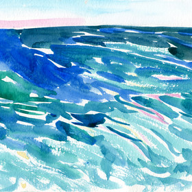 Peinture : Seascape. Mediterranean Series #1 - Watercolor on paper - 24 x 19 cm