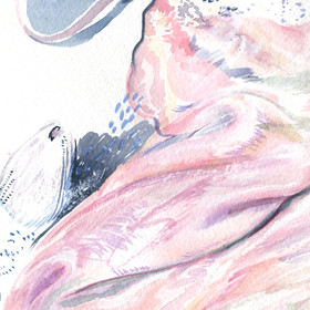 Peinture : Still life with nightdress - Watercolor on paper - 30 x 40 cm