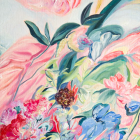 Peinture : The bouquet - Oil on paper - 40 x 30 cm