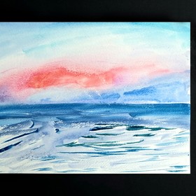 Peinture : Seascape. Mediterranean Series #16 - Watercolor on paper - 25 x 18 cm
