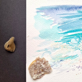 Peinture : Clouds on the sea. Mediterranean Series #20 - Watercolor on paper - 28 x 24 cm