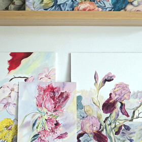 Peinture : Purple Tulips 2025 - Watercolor on paper - 21 x 30 cm